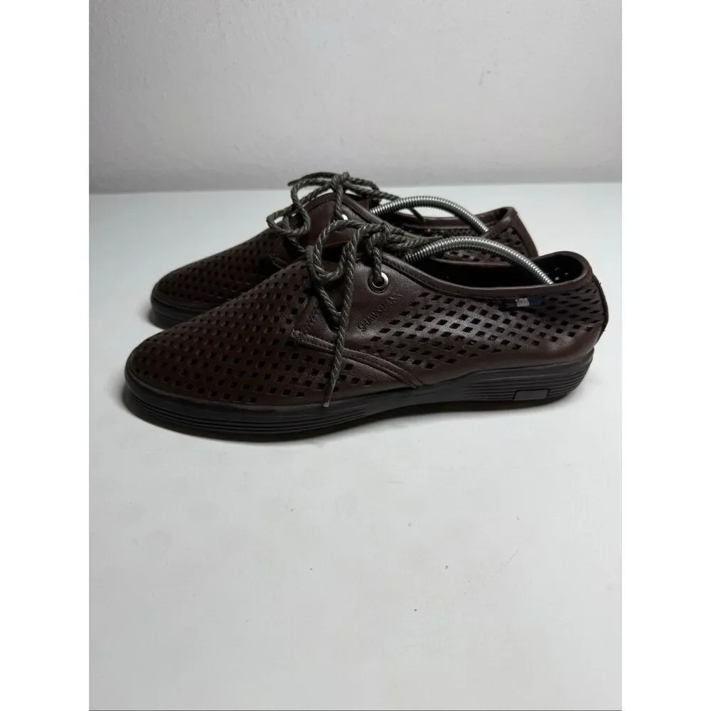 Shawshank Brown Perforated Leather Lace Up Comfort Shoes Men’s Size 42 EU/8,5 US